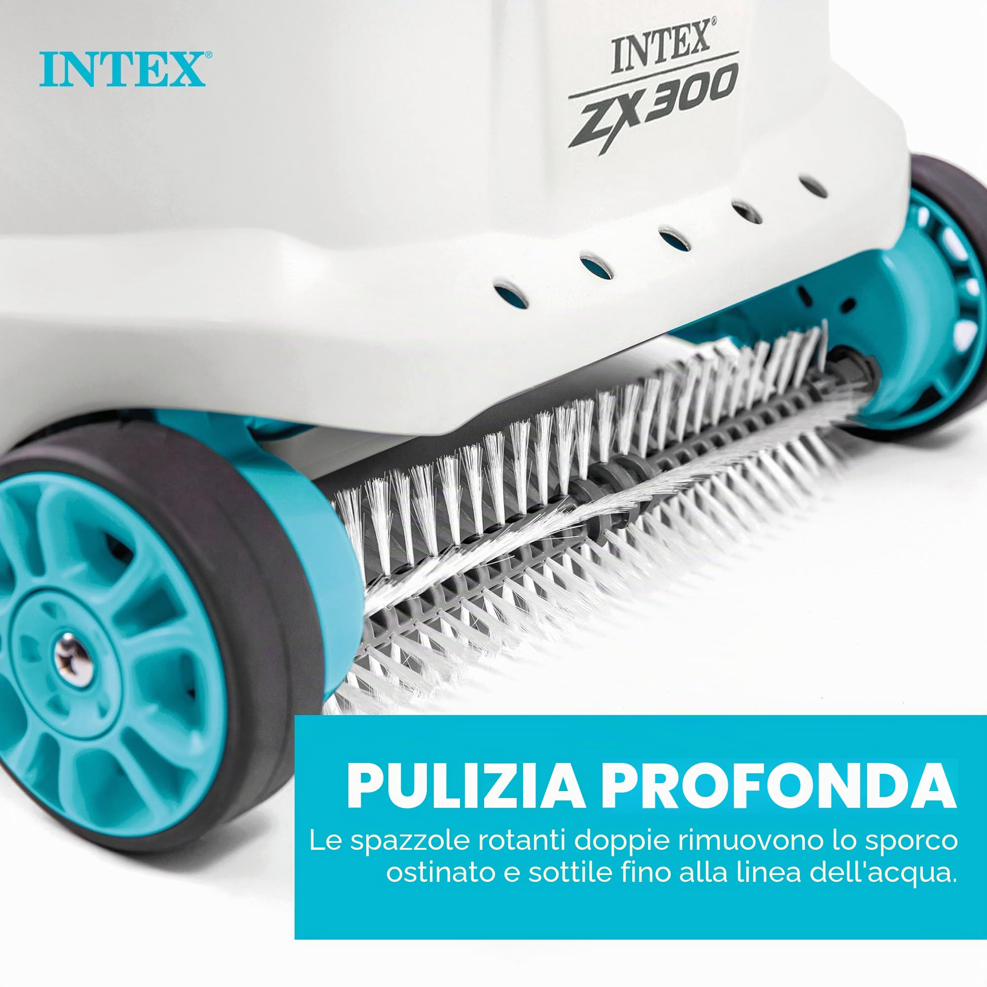 Intex 28005E ZX300 Deluxe Pulitore Automatico Piscina, Grigio | 28005E - Per grandi piscine fuori terra - Aspirazione ad acqua - Portata pompa richiesta: 1.600 - 3.400 GPH