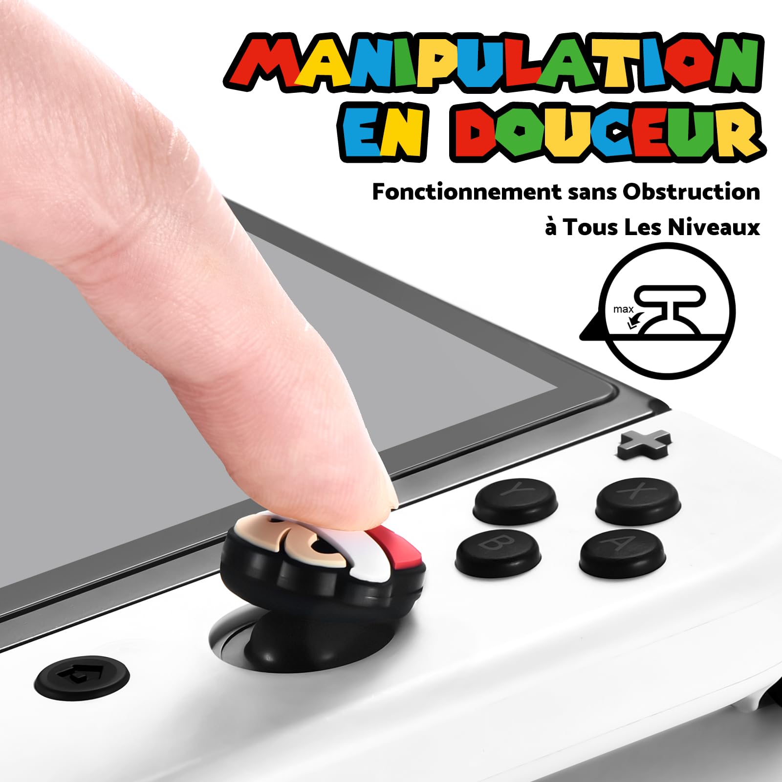 Capuchon pour Joystick Switch Compatible avec Manette Switch/OLED/Lite Accessoires, Capuchon Mignon de Protection Joystick en Silicone, 4 Pièces - Vert & Rouge