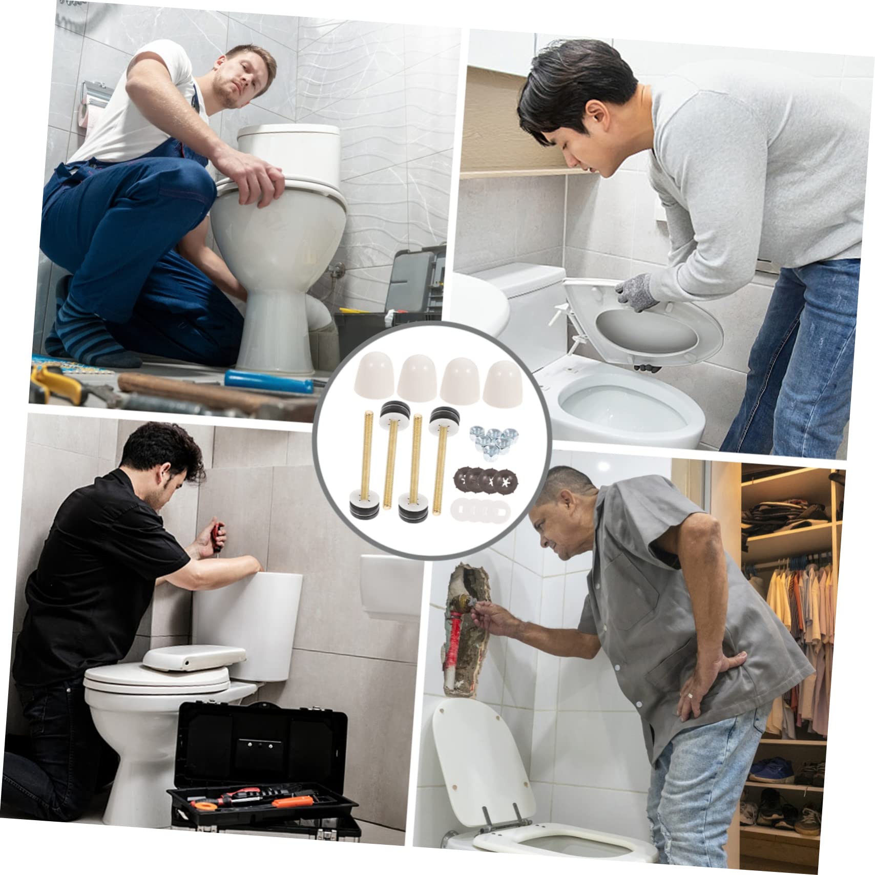 jojofuny 2sätze Toilettensitz Befestigungsset Universelle Toilet Bodenschrauben Rostfreies Material Installieren Für Standard-wcs Und Spülkästen