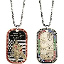 Put On The Full Armor of God Tag, Stainless Steel Pendant Necklace