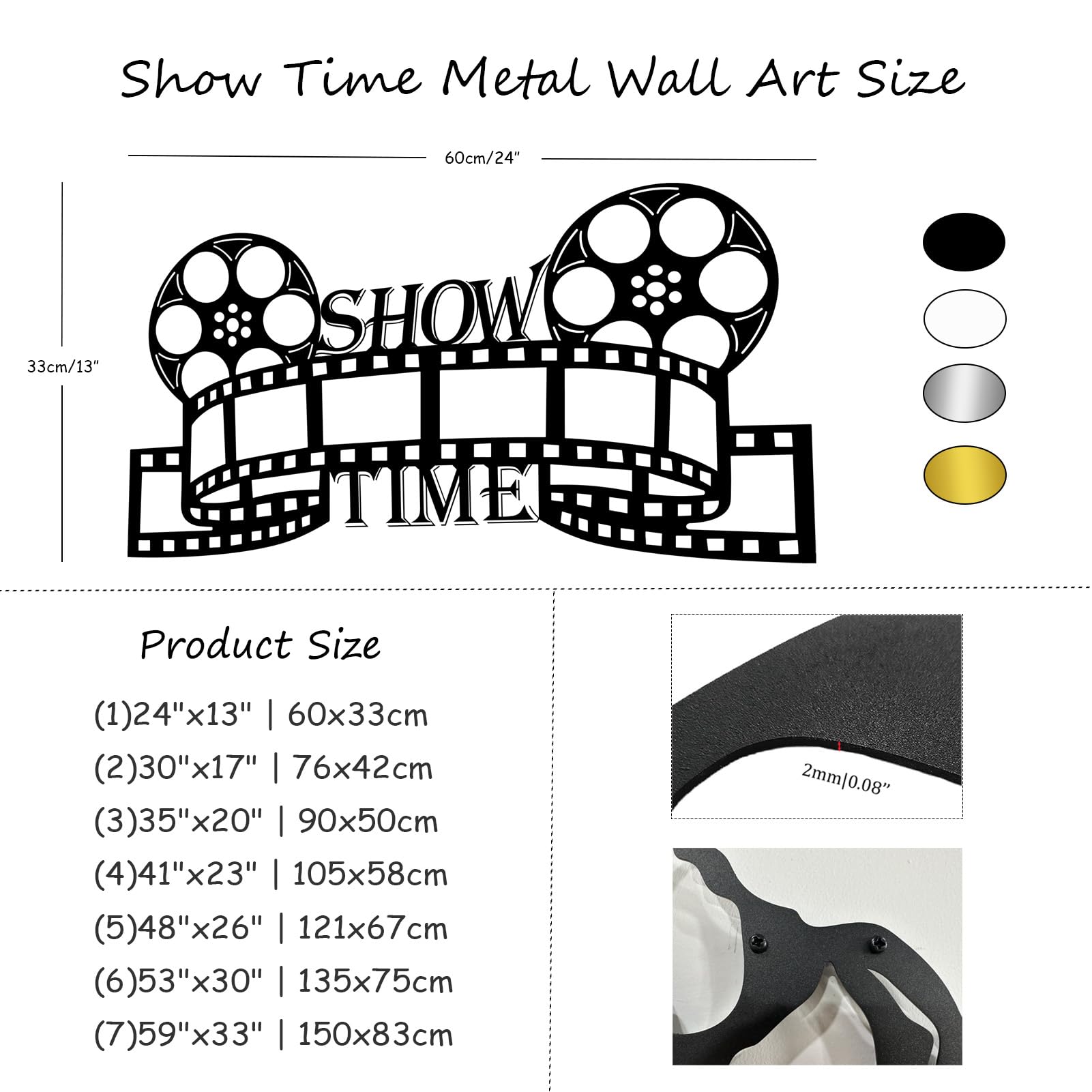 Arte della parete del cinema del metallo, scultura moderna per soggiorno, camera da letto, corridoio e scale decorazione domestica