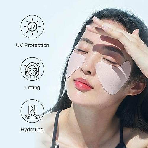Miniatura 4 de Parche facial de golf para el sol, parche facial con protección UV, 5 pares de parches de protección solar facial, parches faciales transparentes y