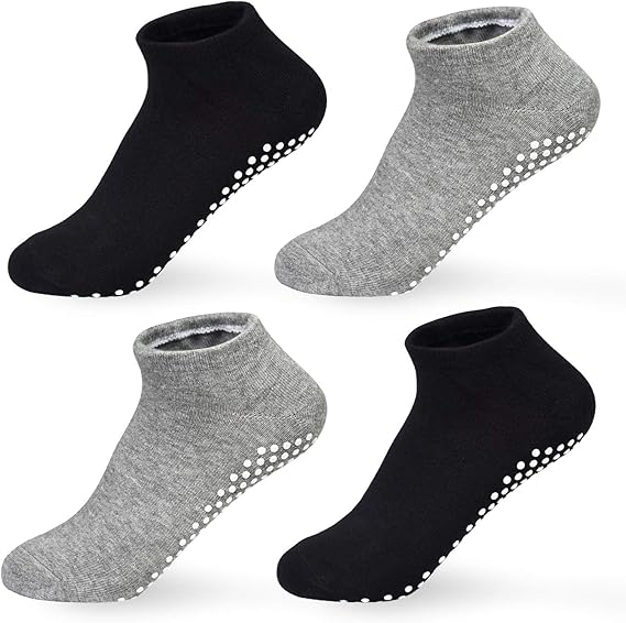 Calcetines antideslizantes para mujer, 4 pares, yoga, pilates
