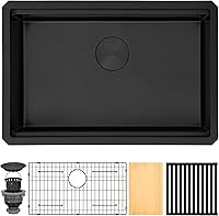 Vista 50 de Fregadero de barra negro, fregadero de cocina negro de montaje inferior de 15 pulgadas, fregaderos de cocina de 15 x 15 x 10 pulgadas, fregadero