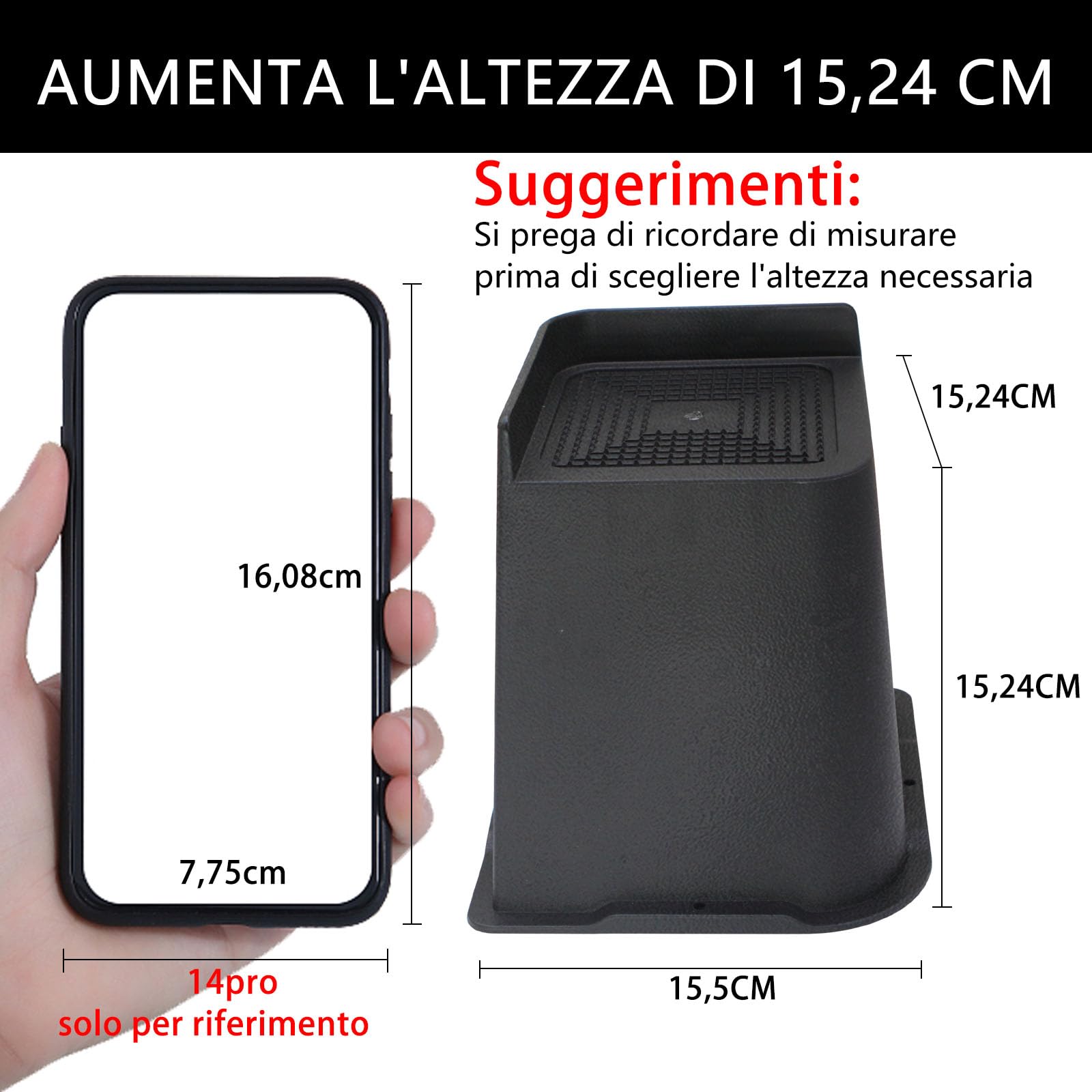 MYMULIKE Alzate per Letti 5,1 cm, 7,6 cm, 10,2 cm, 15,2 cm o 20,3 cm per Uso Intensivo Rialzi per Mobili, Fino a 2721,6 kg Design a Forma di L Blocchi Sollevatori per Letti per Divano, Scrivania