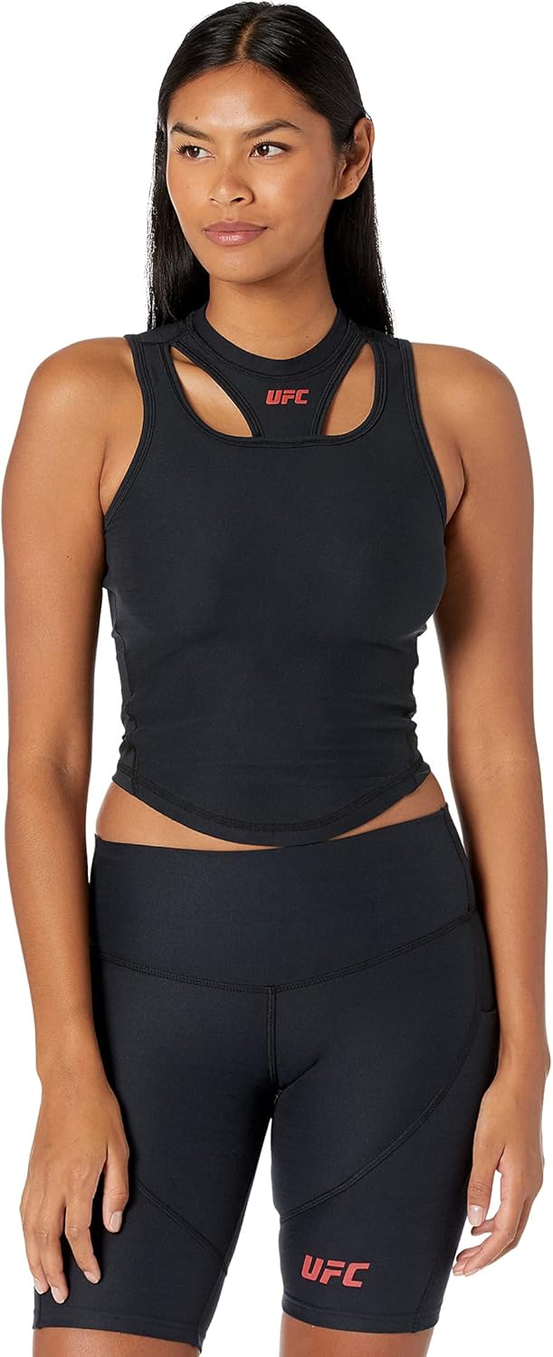UFC Sleeveless Cutout Workout Top for Women – Blended Fabric – Sleeveless Design – Cutout Detailing