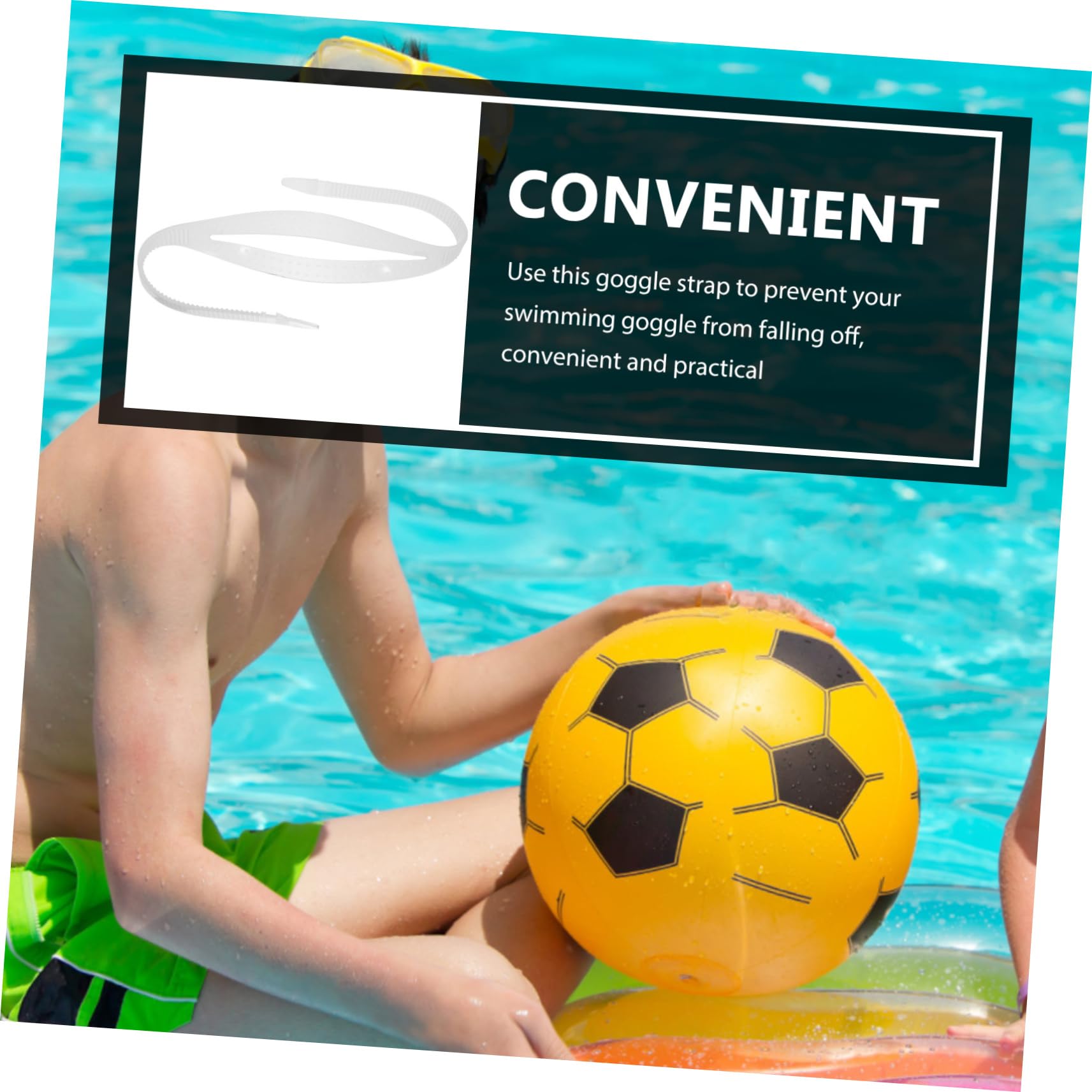 FOYTOKI Swim Goggle Strap High Elasticity Replacement for Comfortable Fit Accessory for Snorkeling and Swimming -Falling Design for Secure Use Transparent