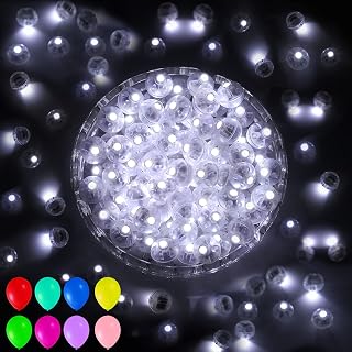 Aogist 50 PCS White Balloon Light with Loop for Hanging, Mini Ball Lamp Round Tiny Led Light for Paper Lanterns Glass Balloons Birthday Party Event Halloween Christmas Wedding Decoration