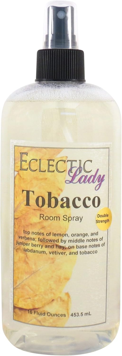Tobacco Room Spray (Double Strength), 16 Ounces, No Artificial Colors, Parabens, or Preservatives - Fragrant Aromatic Room Mist For Home, Room, Office
