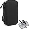 Travel Cable Organiser Bag, Electronics Accessories Organiser Bag, Portable Electronics Accessories Organizer, Cord and Gadget Storage Bags for Cables USB Drive Charger Earphone(Bilayer, Black)