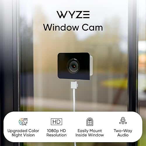 Miniatura 2 de Wyze Cámara de ventana, cámara WiFi de 2.4 GHz para interiores con visión nocturna a color mejorada, detección de movimiento alimentada por IA,