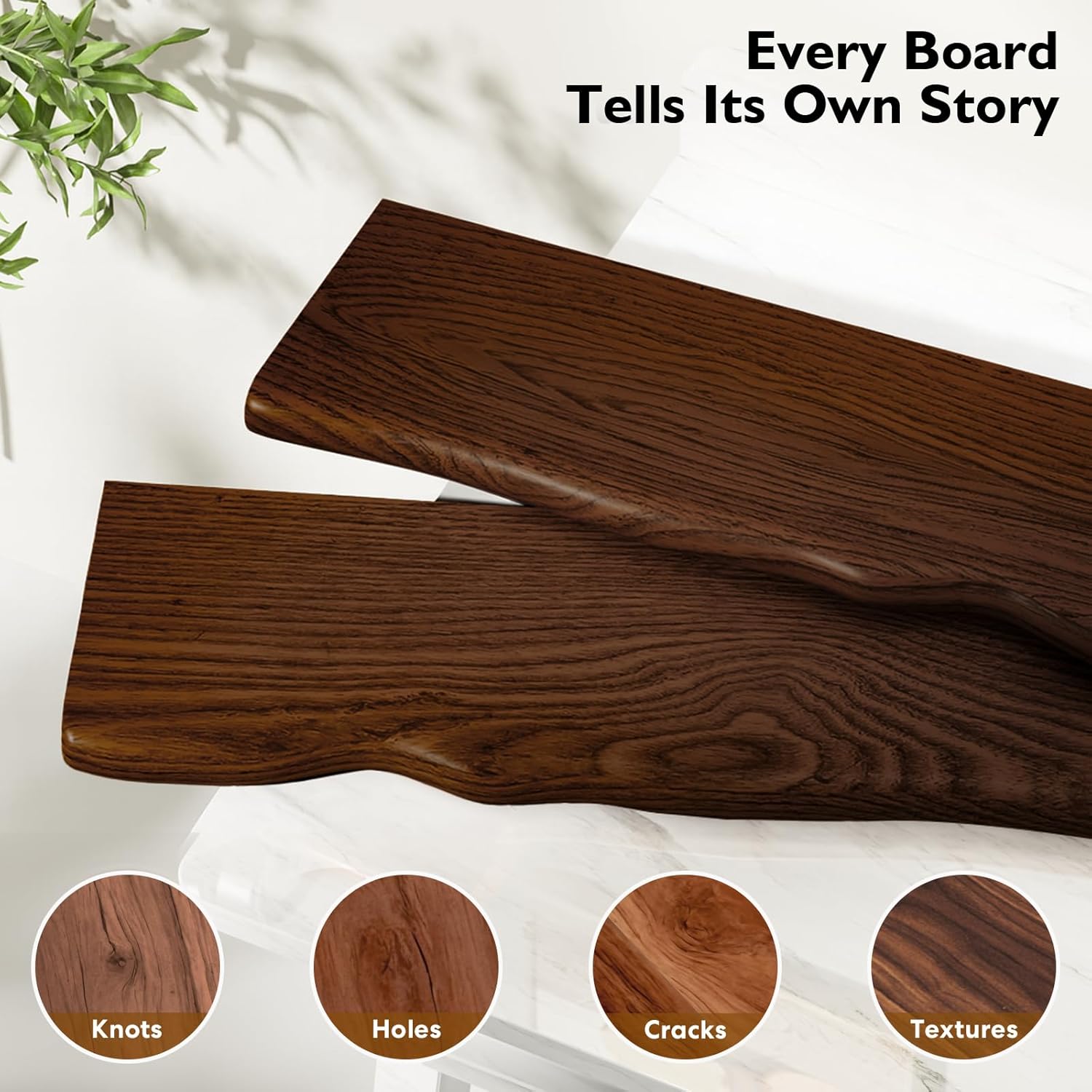 Floating Shelves for Wall Rustic Farmhouse 24 Inch Floating Shelf Bathroom Wooden Shelves for Wall Mounted Live Edge Pine Wall Shelf with Unique Natural Grain for Living Room Bedroom Kitchen (Walnut)