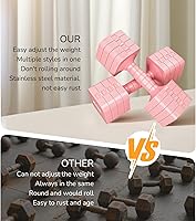 Vista 4 de 16LBS/20LBS Dumbbells Sets Adjustable Dumbbell Set Hand Weights for Women Men Free Weights Dumbbells Set Exercise Fitness dumbbell sets of 2 for