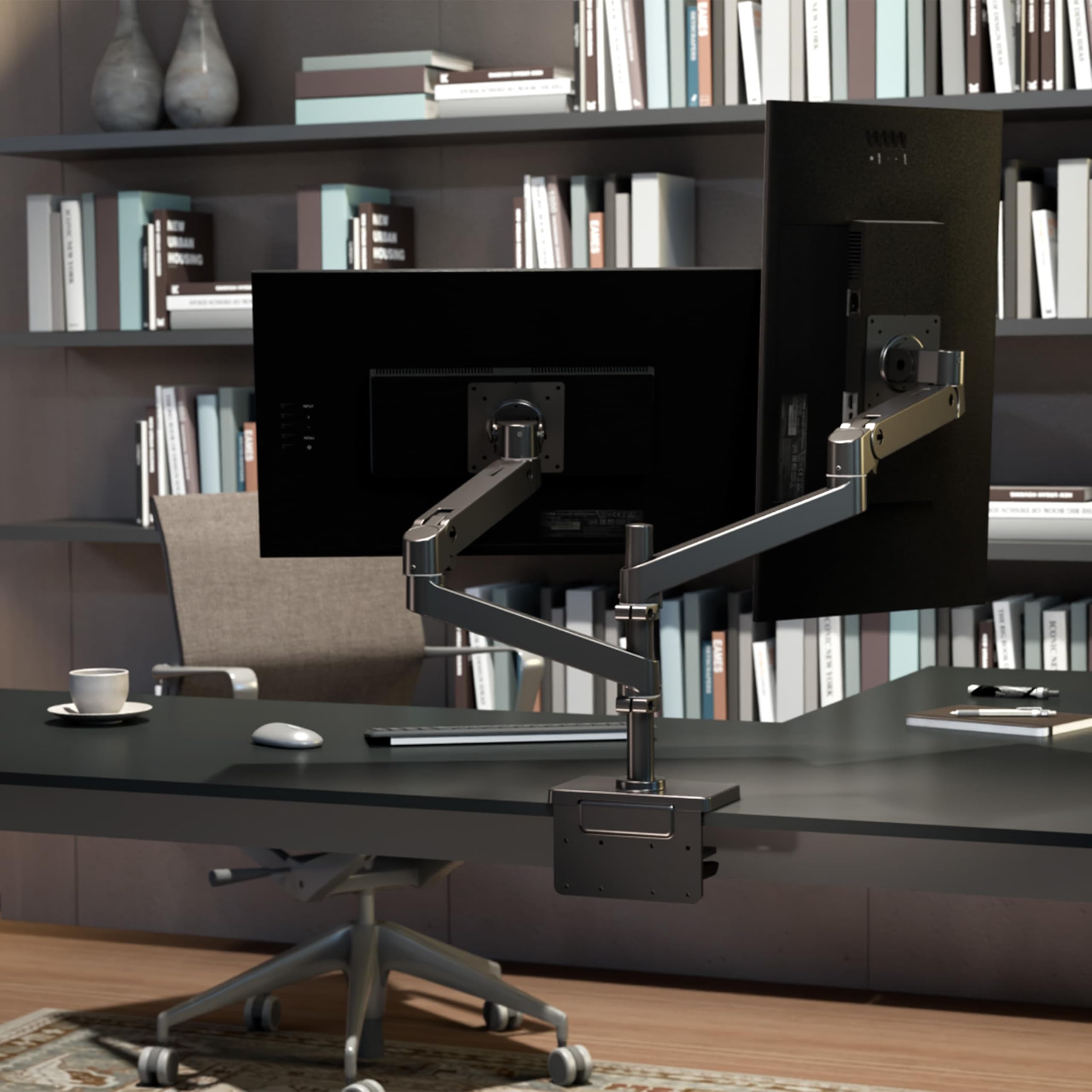 Ergotron Lx Pro Series 45-690-292 Supporti A Parete Per Tv 68,6 Cm [27] Scrivania Nero (lx Pro Arm Dual Display - Stacking Wcb)
