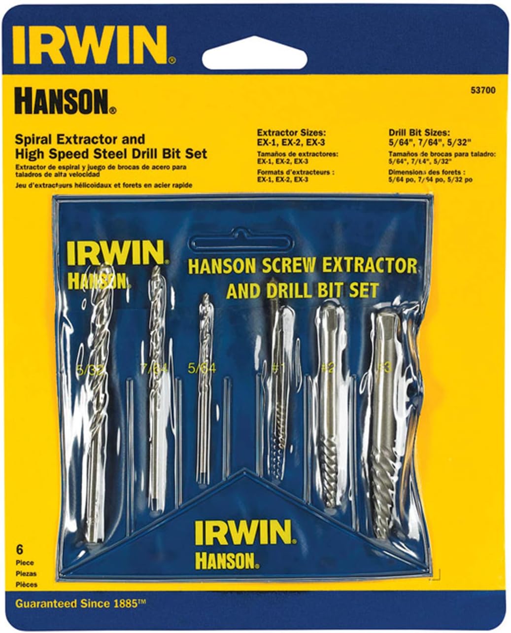 EXTRCTR + DRILL BIT 6PC SET