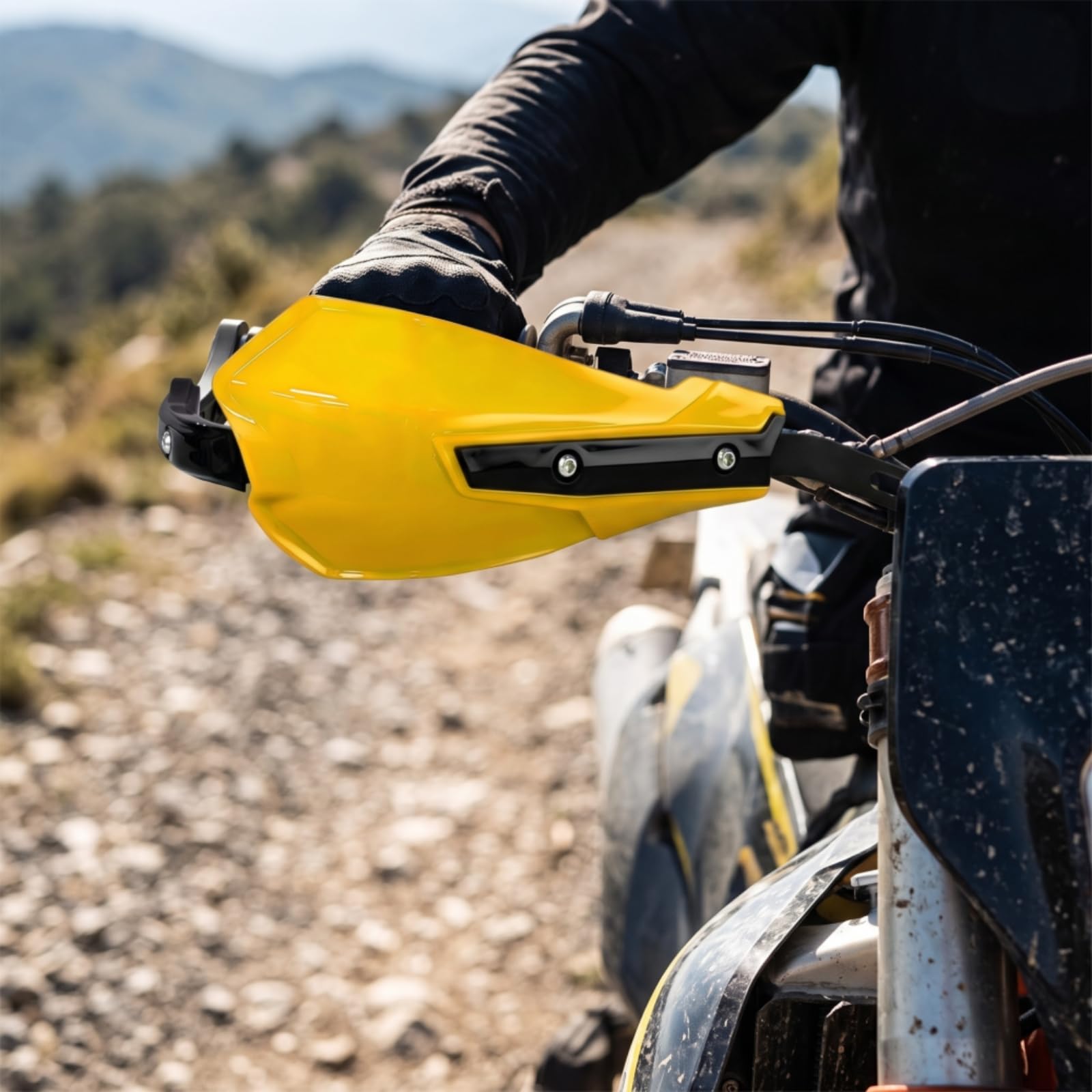Protège-Mains avec Kit Montage Enveloppant Protège-Mains cyclette Universel Protection pour Motards, Blanc