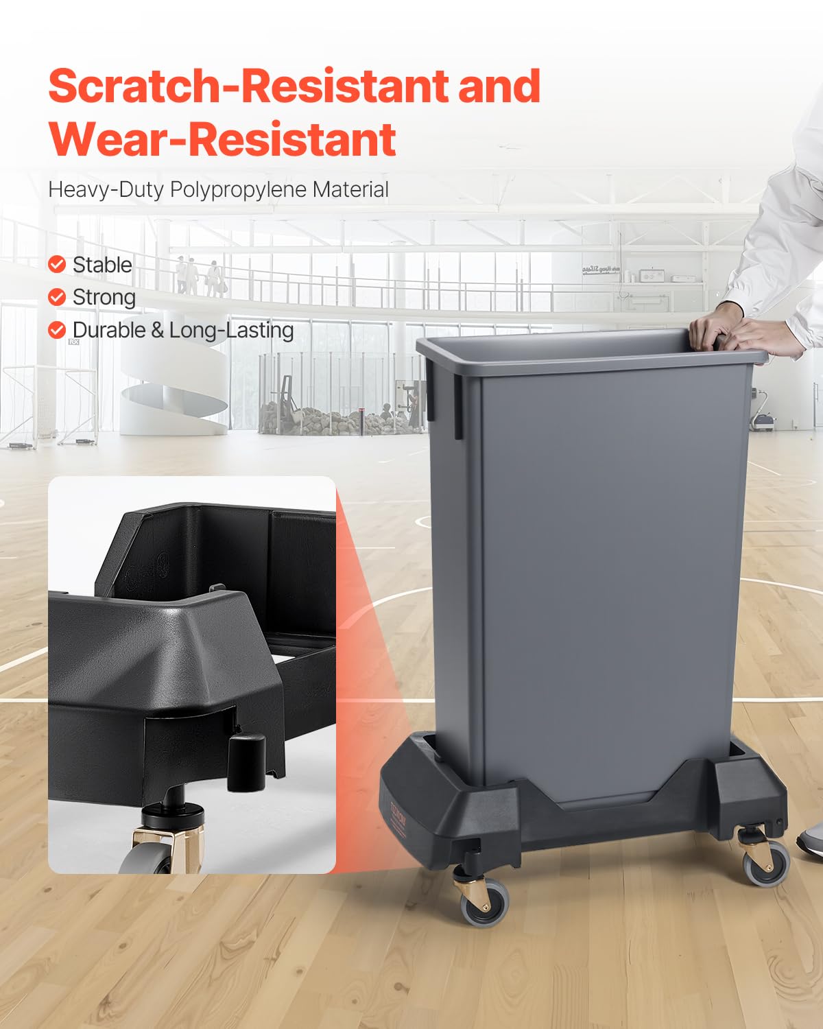 VEVOR Plataforma Rodante para Contenedores de Basura, Base Rodante Delgada para Contenedores de Basura con 4 Ruedas Bloqueables, Capacidad de Peso de 90,1 kg, Carrito Rodante Multiuso, Negro