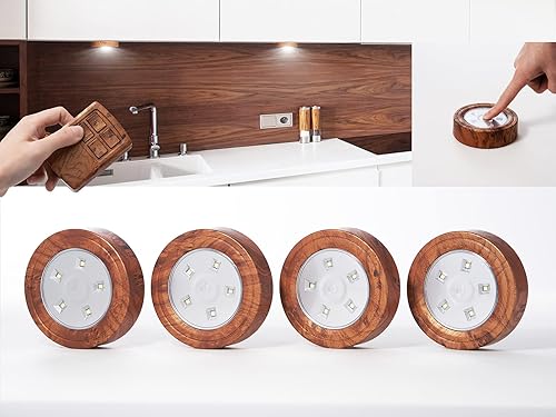 Miniatura 10 de happetite Luces LED de disco con control remoto inalámbrico, luces regulables debajo del gabinete con temporizador, luces de disco que funcionan con