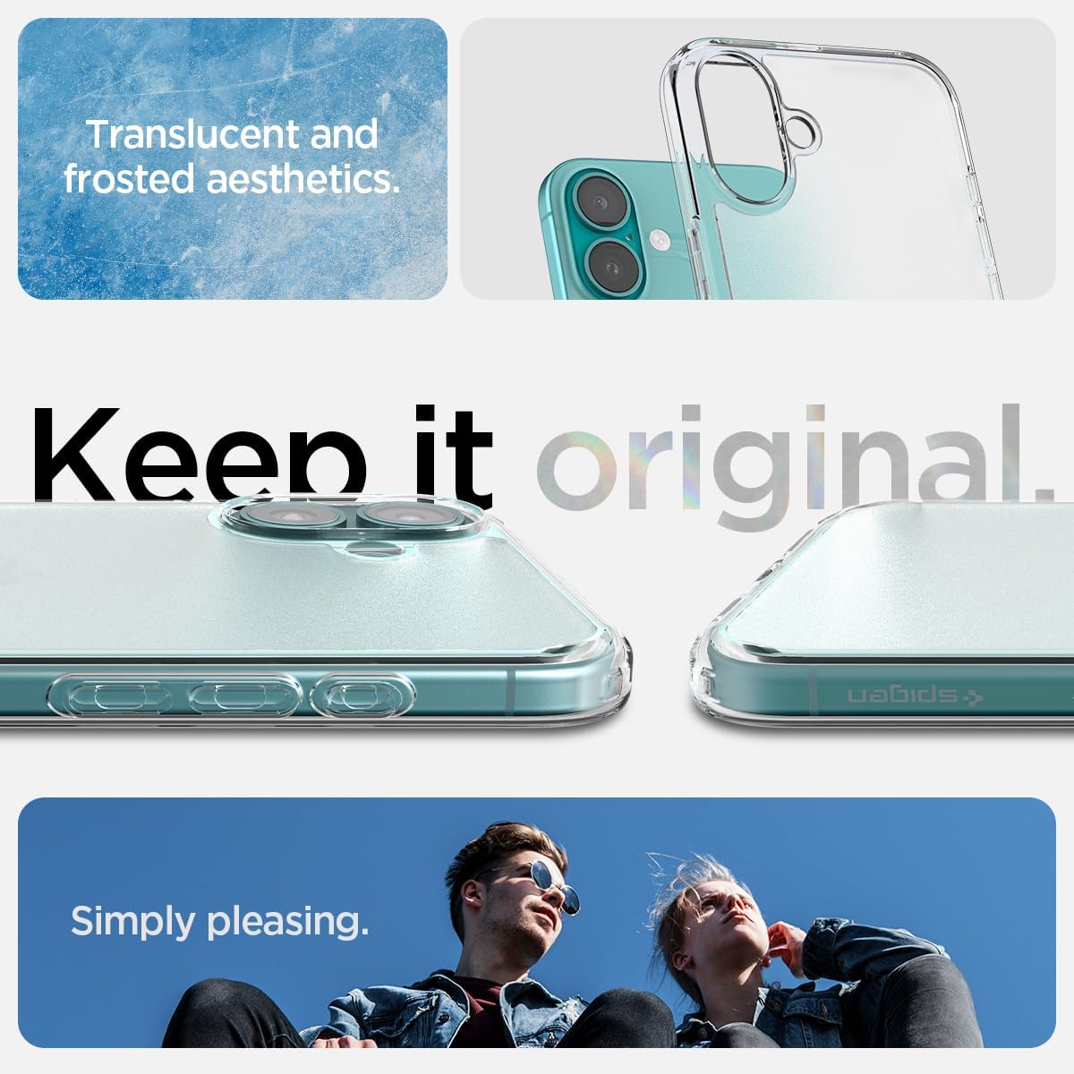 Spigen for iPhone 16 Plus Case, Ultra Hybrid [No Magnet Ring][Anti-Yellowing] - Frost Clear - Image 3