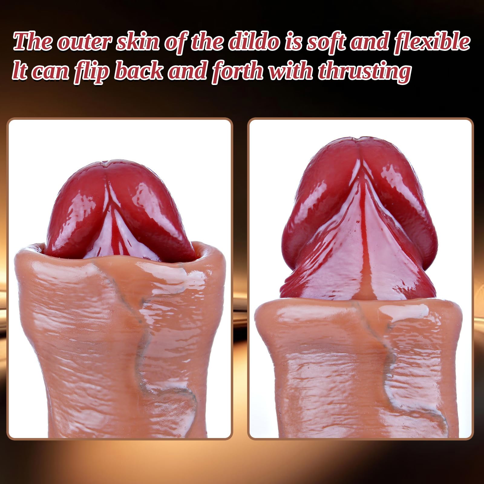 Fallo gigante realistico da 26 cm con pelle scivolosa e dildo in silicone a doppia densità ispessito Fallo grasso punto G con forte ventosa per uomini e donne Fallo strap-on per sesso vaginale o anale