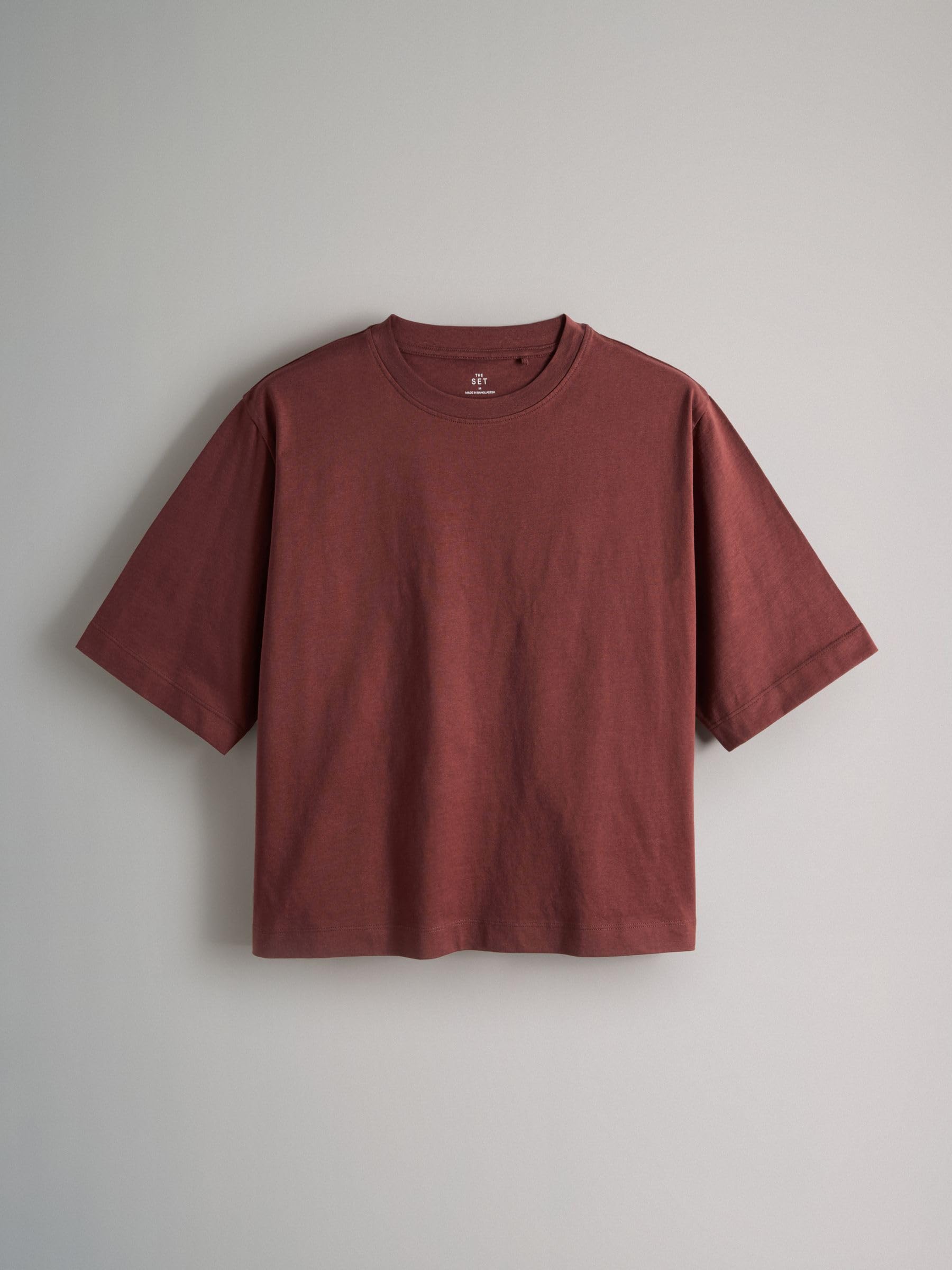 THE SET Femme T-Shirt à Manches Courtes 100% Coton épais, Lot de 4 | Coupe standard