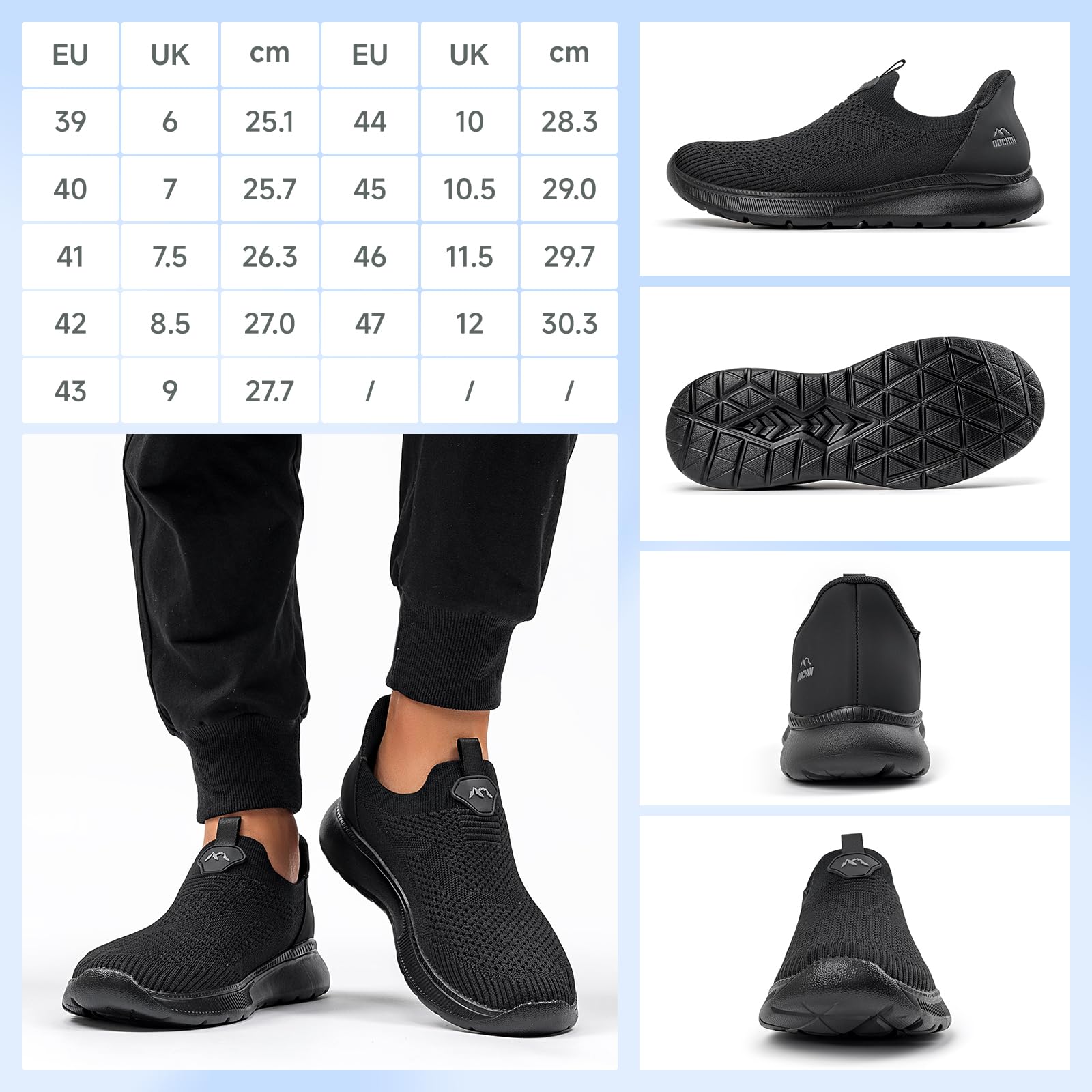 ODCKOI Slip-on Snakers: Breathable, Comfortable Men's Running Shoes, Lightweight Sneakers, Jogging Shoes
