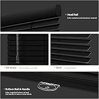 Vista 5 de Mini persianas de aluminio, persianas de ventana sin cordones de 1 pulgada, persianas horizontales personalizadas, para oscurecer la habitación