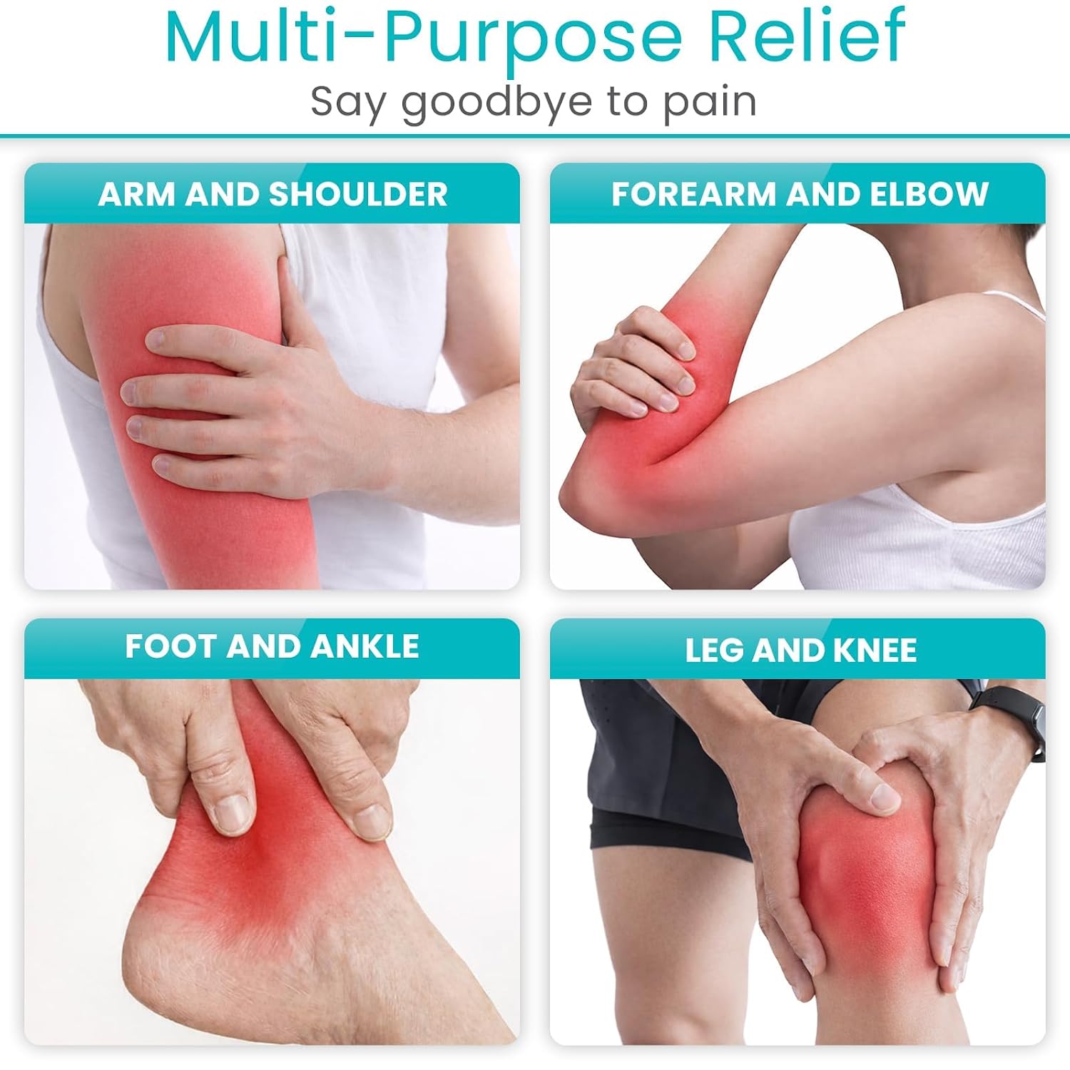 Vive Elastic Knee Wrap - Ankle, Foot, Calf & Wrist Support for Pain Relief - Compression Bandage for Legs, Edema, Weightlifting, Sports, Plantar Fasciitis (One Size)