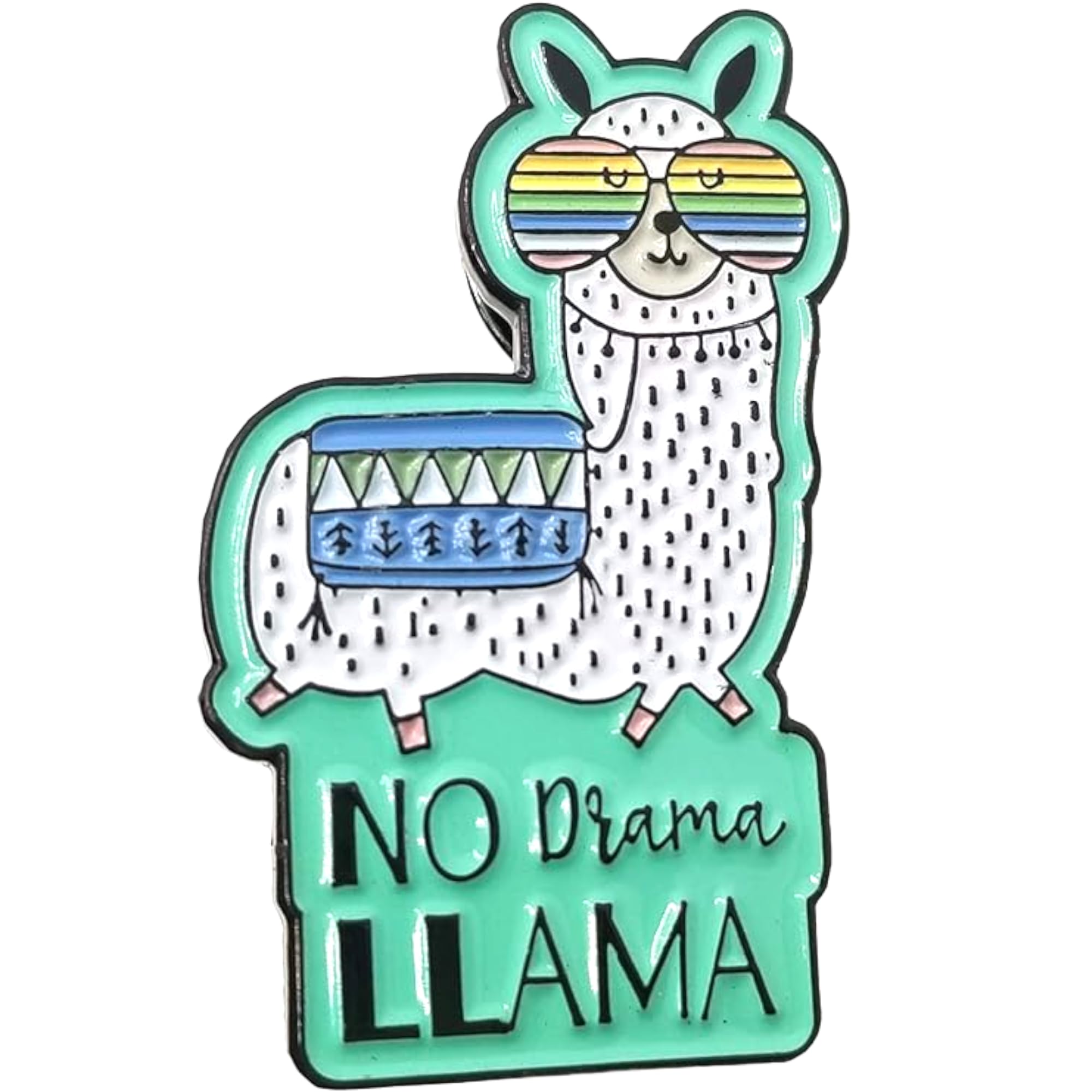 StickeroonieNo Drama Llama with Sunglasses Enamel Lapel Pin, 1.2 Inches
