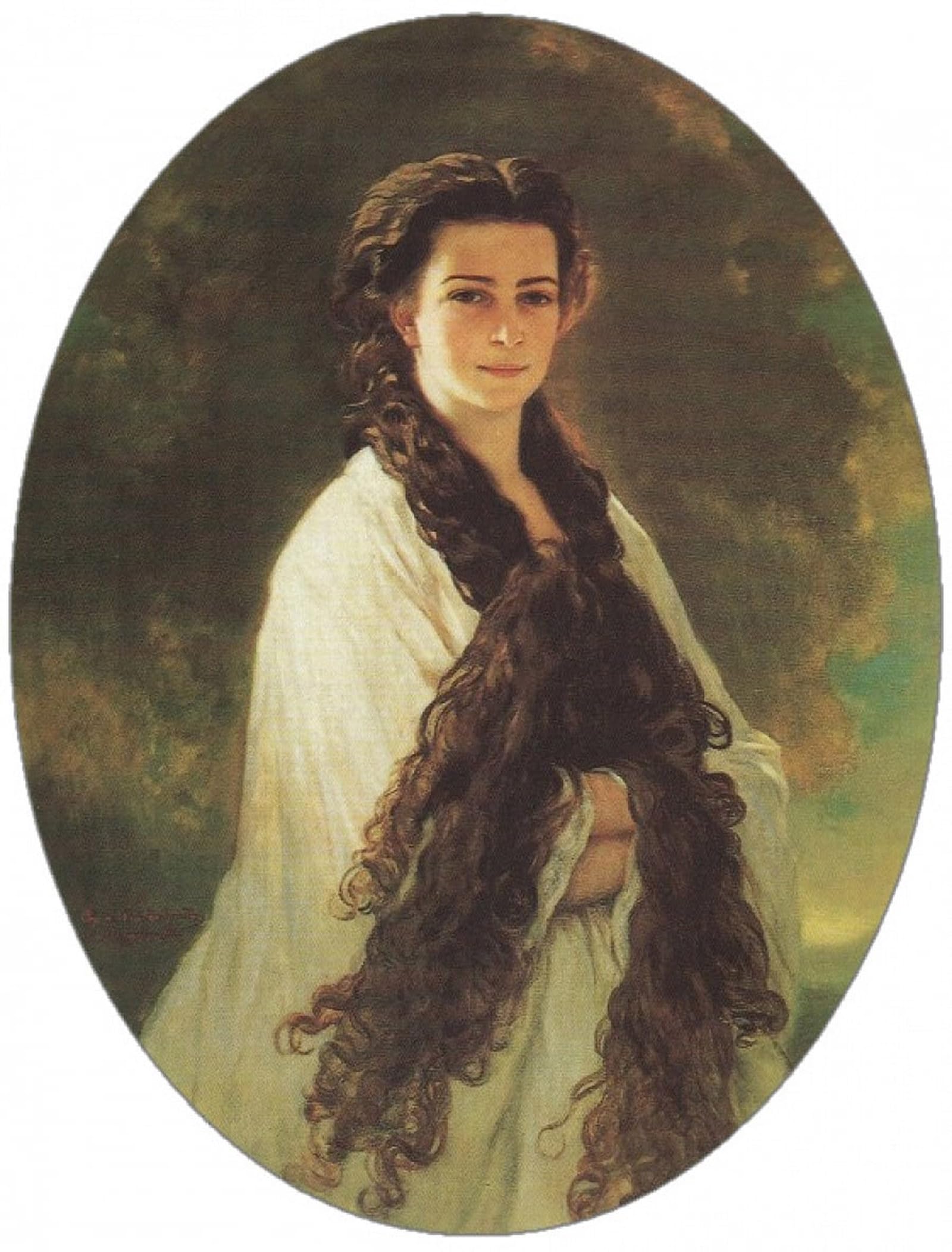 Posteriik No Frame Vintage Classic Picture Landscape Artwork Elisabeth Empress Of Austria By Xaver Winterhalter Portrait Canvas Painting For Office Home Decor 60X90cm