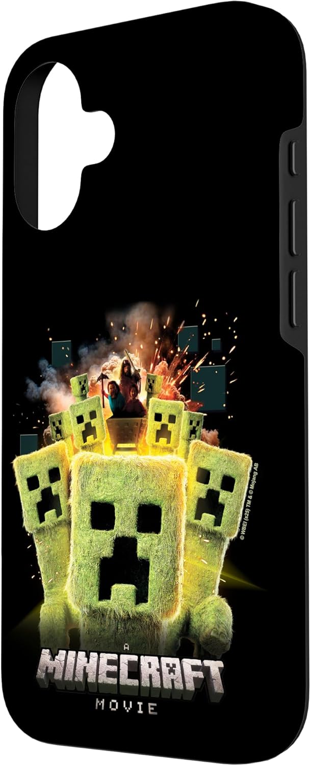 A Minecraft Movie Group of Creepers Surrounding The Gang Case for iPhone 16