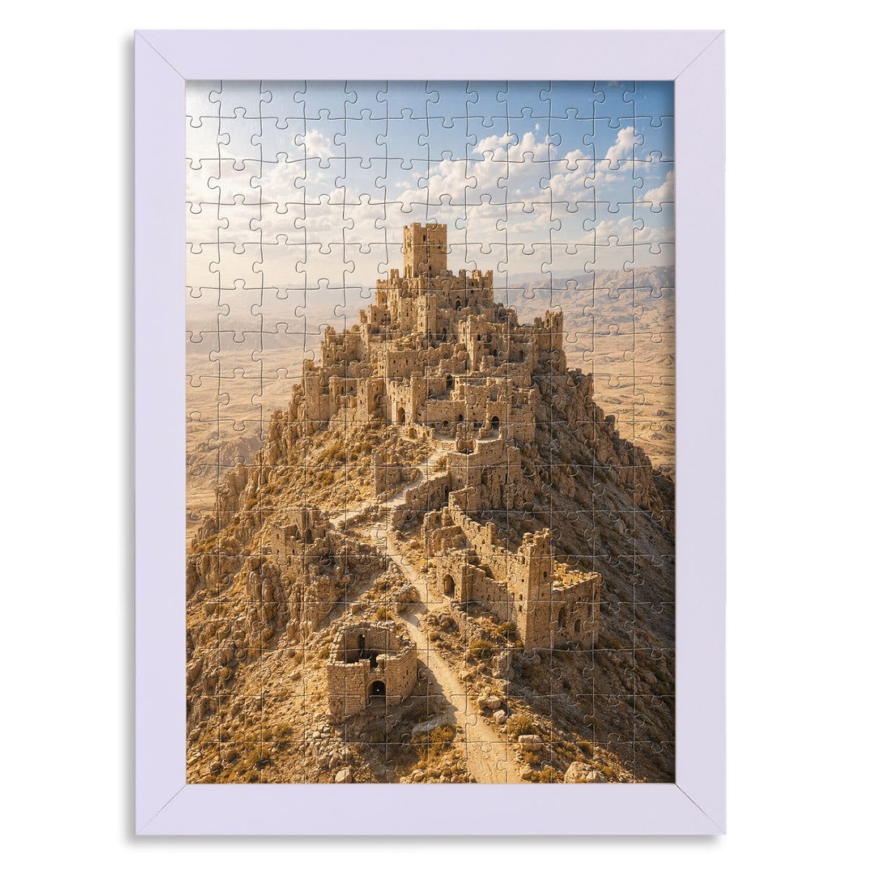 CLAMARO 'PUZZLED' Puzzle Frame for 36 x 49 cm Puzzle - Puzzle Picture Frame in Lilac Pastel Decor - Picture Frame with 30 mm Wide MDF Wood Frame Including Acrylic Glass and Back Panel