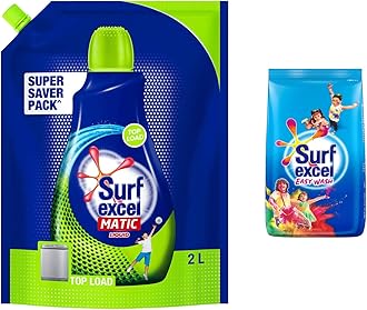 Matic Top Load Liquid Detergent 2 L Refill, Designed For Tough Stain Removal on Laundry in Washing Machines - Super Saver Offer Pack & Surf Excel Easy Wash Detergent Powder, 500 g