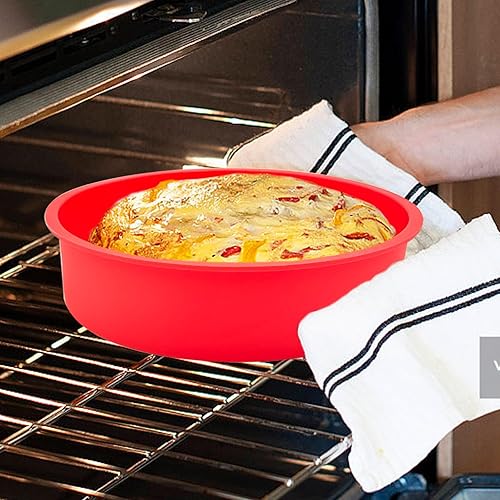 Miniatura 6 de Moldes redondos de silicona para tartas, moldes de silicona de liberación rápida, moldes para tartas en capas, antiadherentes, reutilizables, para