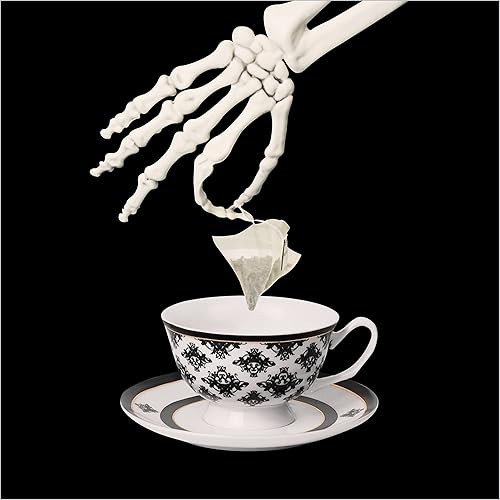 Miniatura 6 de Juego de taza de té y platillo con texto en inglés "You've Been Poisoned", regalos góticos para mujeres, espeluznantes, regalos divertidos para