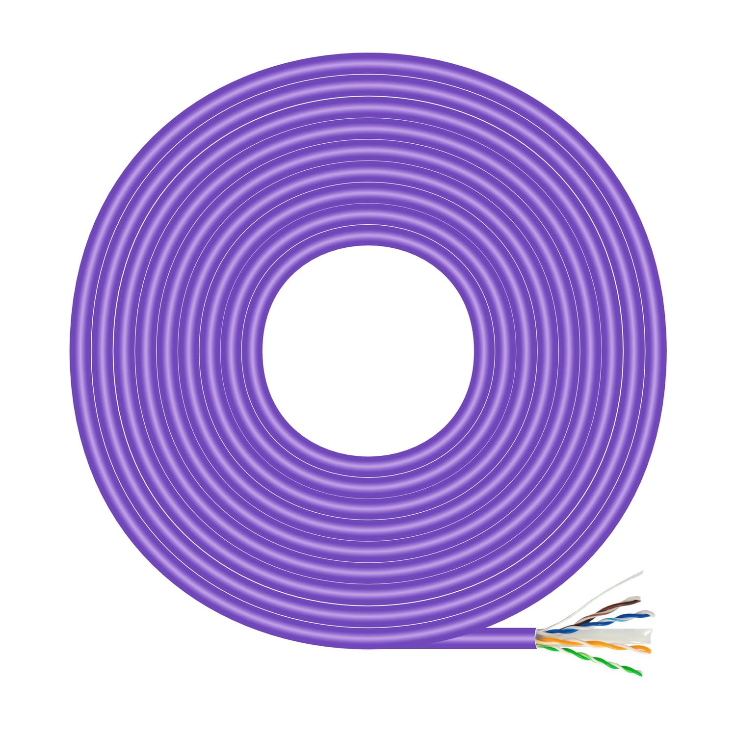 AISENS - A135-0747 – Network Cable RJ45 LSZH Cat.6 UTP Rigid AWG23 CCA (Alloy), Violet, 100M