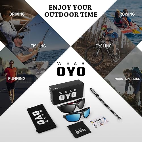 Miniatura 7 de WEAROYO Gafas de sol deportivas polarizadas para hombres y mujeres, gafas rectangulares de conducción de pesca, protección UV400