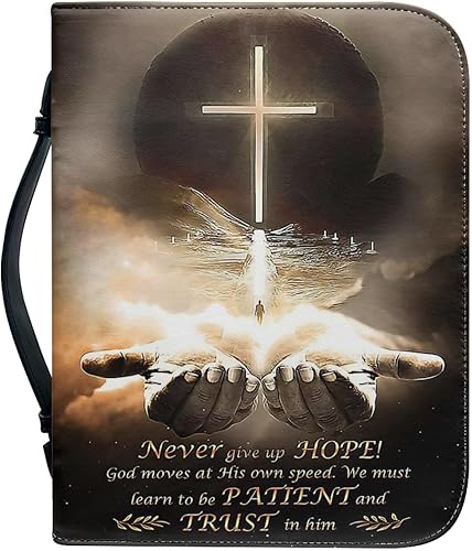 Fundas geniales para la Biblia para mujeres y hombres, funda de piel sintética para niñas, bolsas ligeras y portátiles para la Biblia con asa