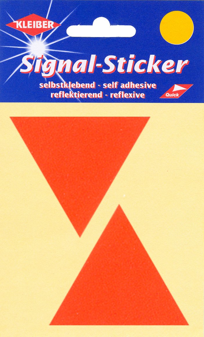 Adesivi Riflettenti Triangolari Kleiber – Luminosi, Autoadesivi, Confezione Da 2, Colore Giallo