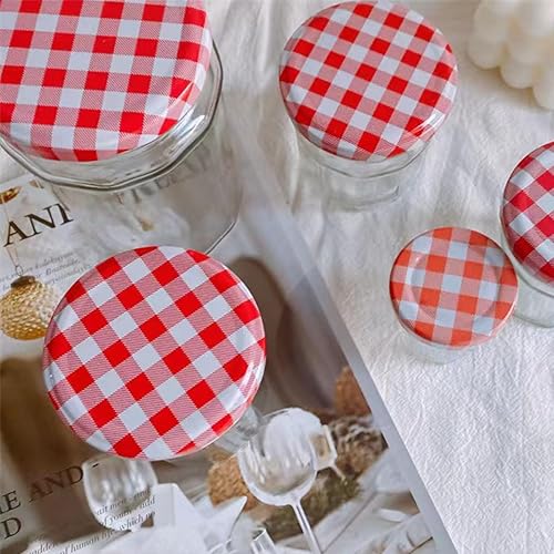 Miniatura 4 de Leewoth 40 tapas rojas para frascos de mermelada, fundas profesionales de repuesto para frascos, tapas de boca ancha, tapas para botes de boca
