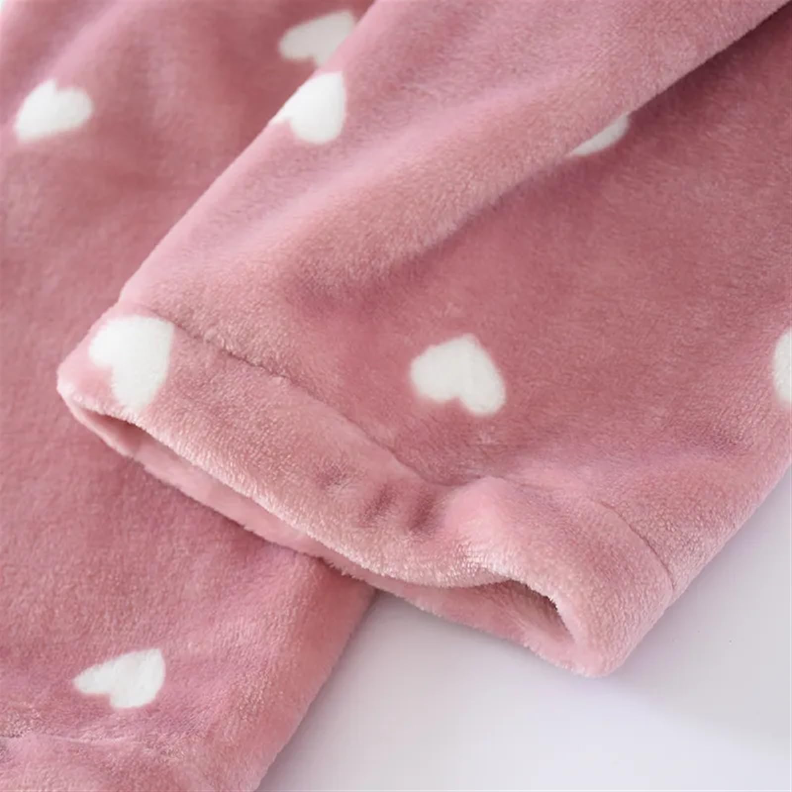 MeiDai Dulce Otoño Invierno cárdigan de Franela Conjunto de Pijamas de Moda Pantalones de Manga Larga Traje Pijama for el hogar Pink, Size : L