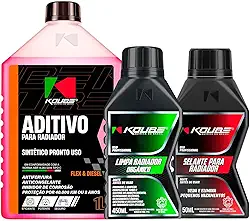 Kit Soluções para Radiador Limpa Radiador Selante para Radiador Aditivo Sintético Pronto Rosa KOUBE