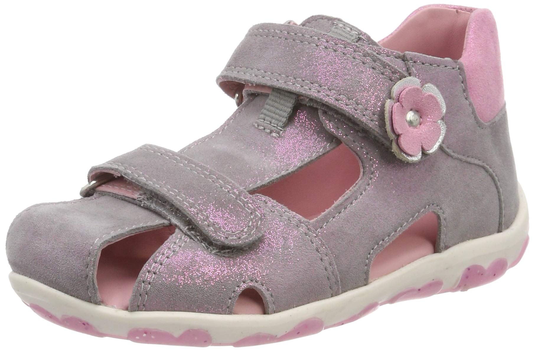 superfit Fanni Shoes', Baby-Girls Open Toe Sandals, Light Grey Pink 25, 23 EU