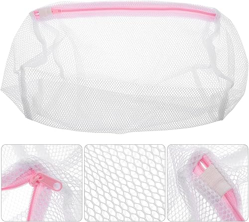 Miniatura 6 de 5 bolsas de malla para lavandería con forma de cilindro, bolsa de lavandería con cremallera, bolsa de lavado de malla fina resistente, bolsa de