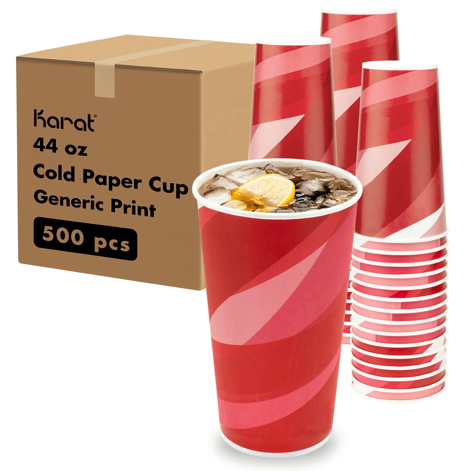 Karat 44 oz / Red, White / Casual Cups