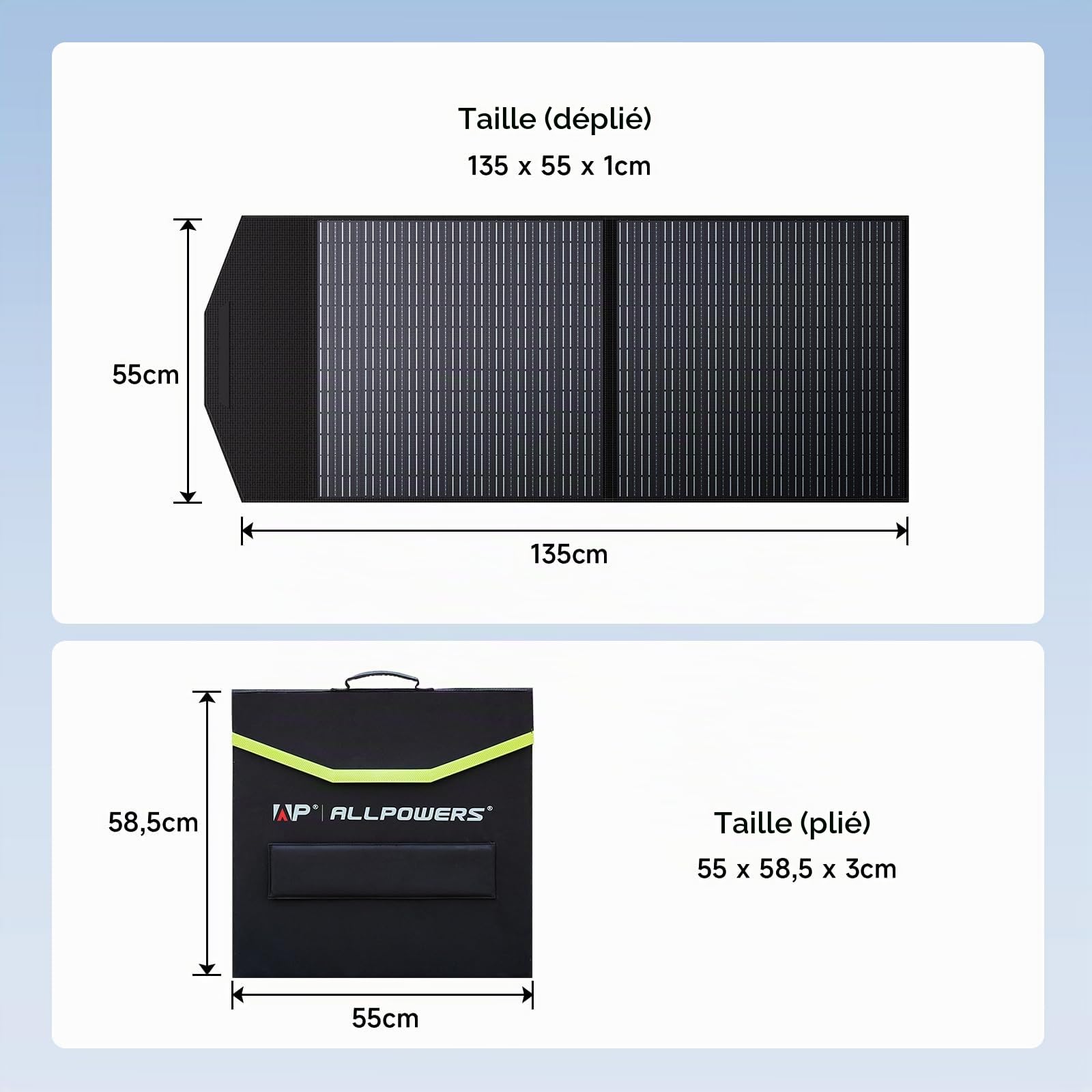 portable Chargeur de panneau solaire /de cellule solaire pliable extérieur de Camping pour générateur solaire/centrale électrique ALLPOWERS 100W pour ordinateurs portables
