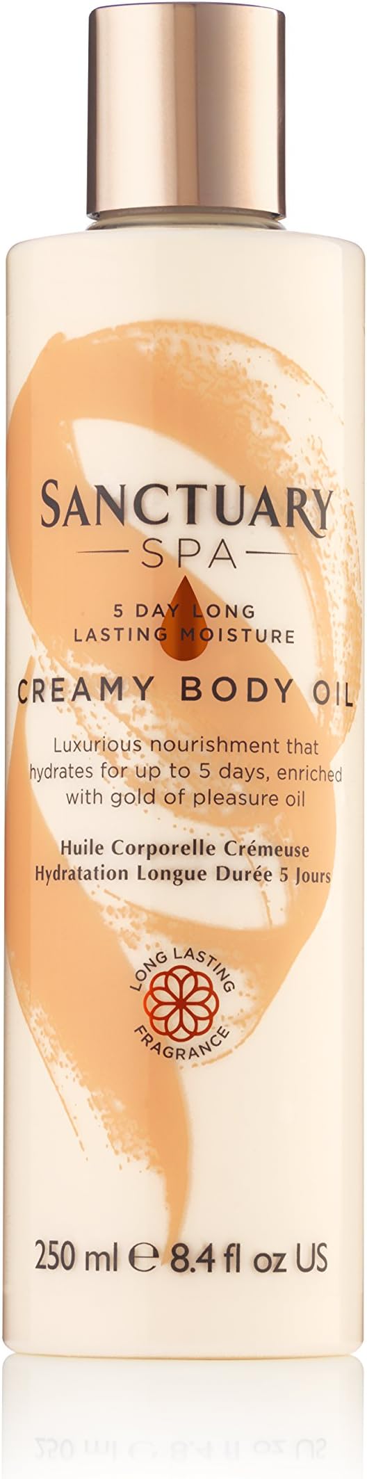 Sanctuary Spa Creamy Body Oil, 5 Day Moisture Body Moisturiser, with Apricot Oil and Shea Butter, Vegan and Cruelty Free, 250 ml