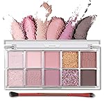 Erinde 10 Color Eyeshadow Palette Makeup - Matte Shimmer Glitter Eye Shadow, Ultra-Blendable, High Pigmented, Naturing-Looking, Neutral Nude Eyeshadow Palette with Professional Brush, Summer Dreamland