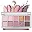 Erinde 10 Color Eyeshadow Palette Makeup - Matte Shimmer Glitter Eye Shadow, Ultra-Blendable, High Pigmented, Naturing-Looking, Neutral Nude Eyeshadow Palette with Professional Brush, Summer Dreamland