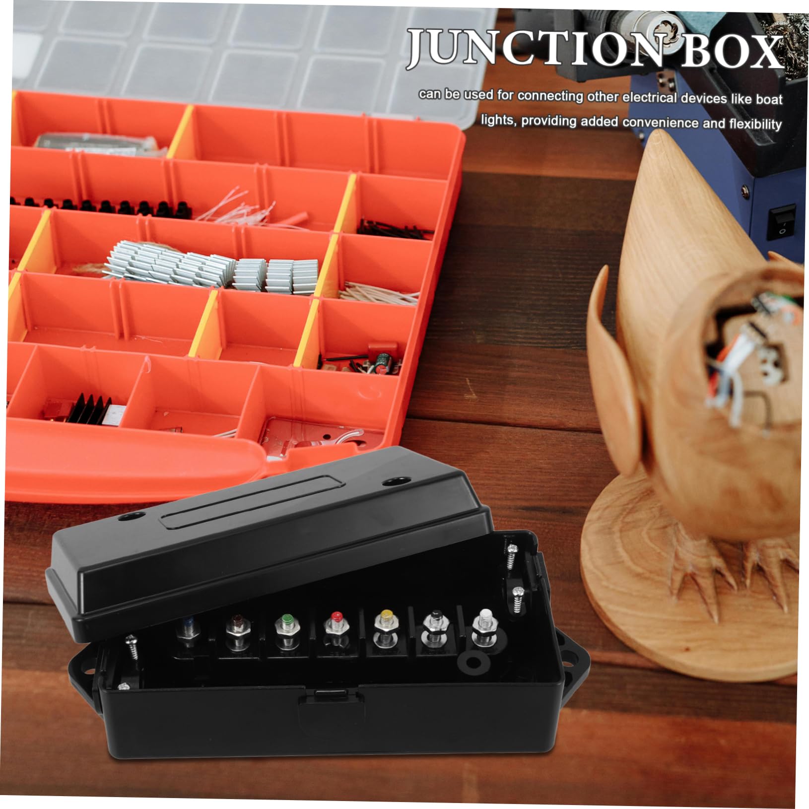 Conector de Cableado del Remolque de 7 Vías en Plástico Negro